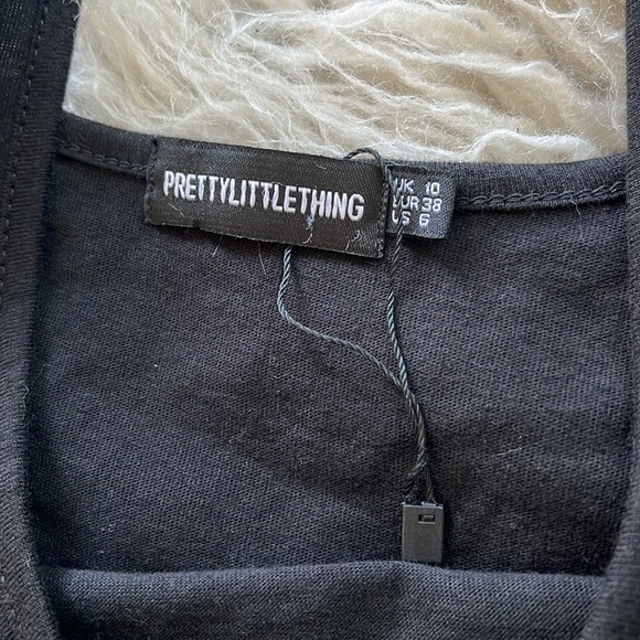 NWOT PrettyLittleThing ‘Los Angeles’ black strappy bodycon dress size 6 - Picture 9 of 10